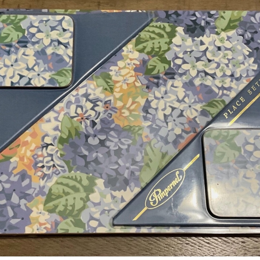Pimpernel Scarborough Place Setters  HYDRANGEA Floral Placemats Napkins Coasters